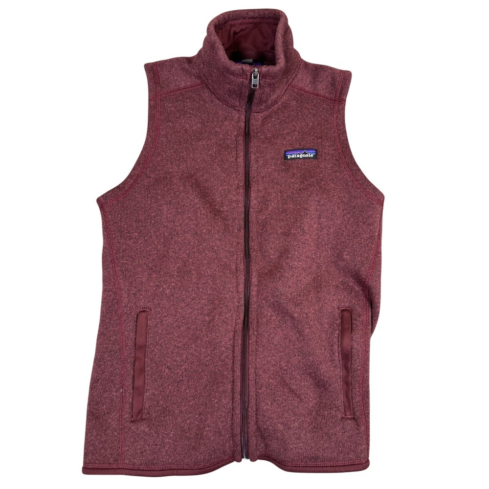 Patagonia Better Sweater Full Zip Vest Burgundy Heather Womens Small
